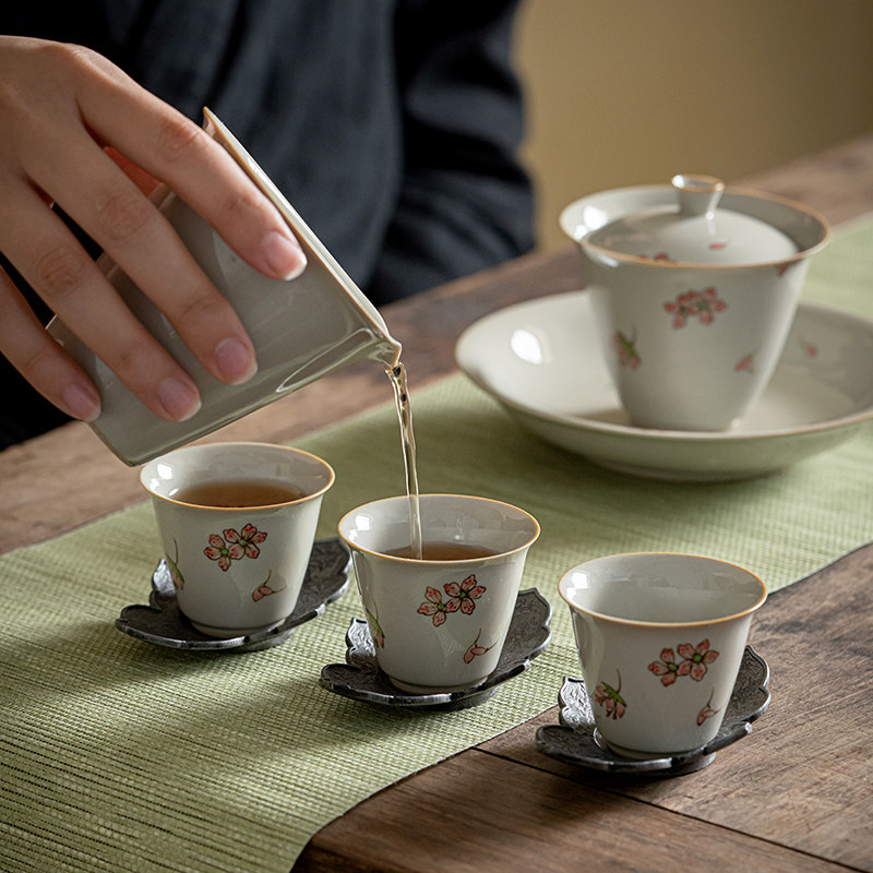 家用品茗茶具功夫茶功夫陶瓷客杯手绘小号单杯茶杯