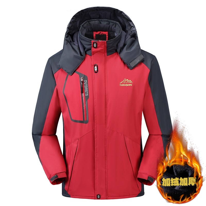 棉衣冲锋加绒加厚冬季工装外套男士户外防寒服大码冬天防风男棉袄