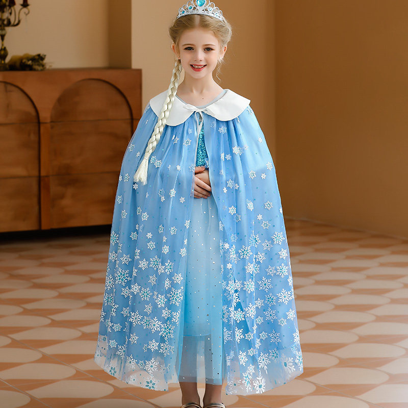 女童爱莎公主披风2022六一儿童节洋气娃娃披肩服装披风