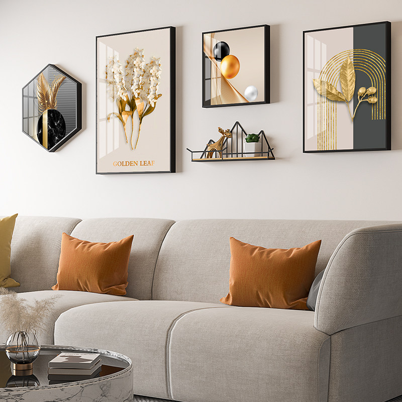 客厅装饰画北欧抽象壁画现代轻奢大气沙发背景墙现代装饰画