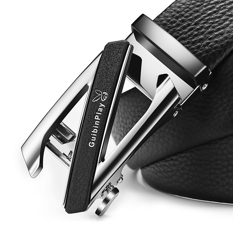 头层真皮贵宾花花男士皮带年轻人百搭自动扣休闲正品公子腰带潮牌