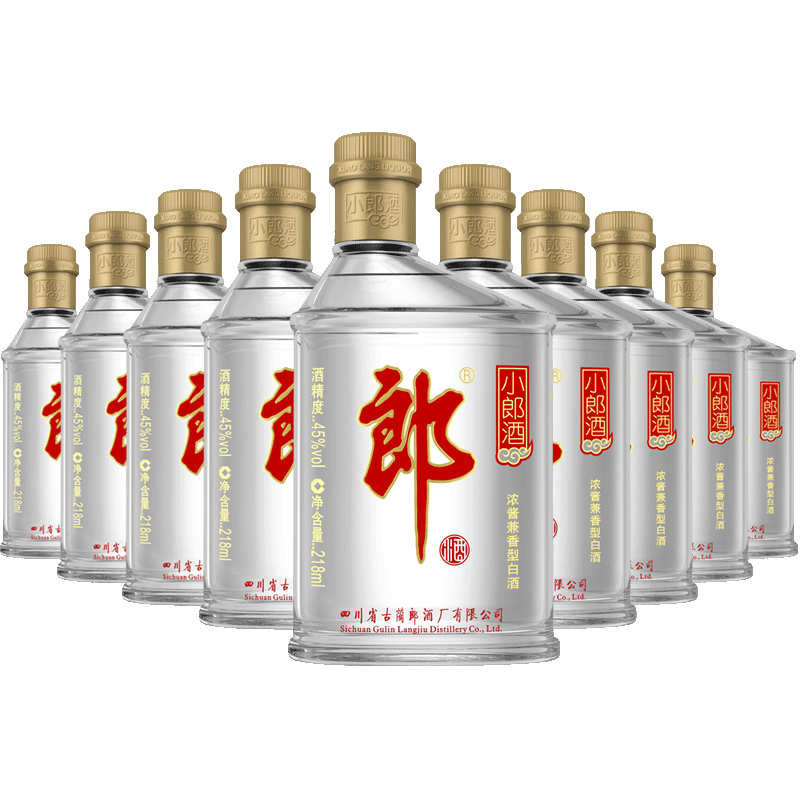 酒厂自营郎酒经典小郎酒218ml18瓶45度兼香型白酒整箱装