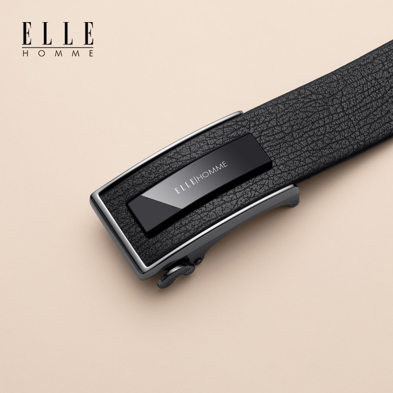 ellehomme皮带士男真皮自动2022新款商务休闲腰带