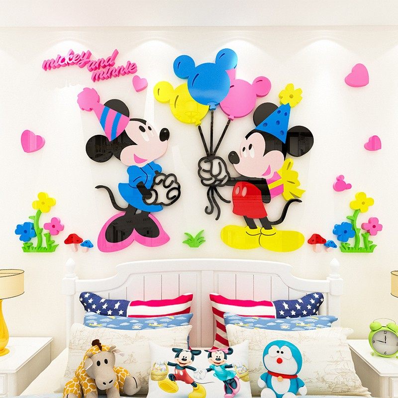 米奇宝宝自粘创意墙面背景墙背景卧室贴纸儿童墙贴