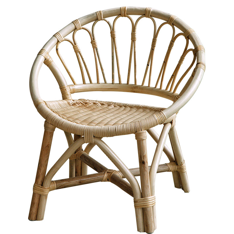 藤椅印尼天然真藤单人背椅编织欧式阳台茶几儿童学习椅