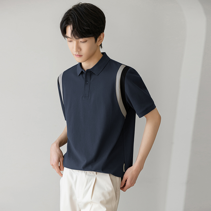 polo衫男短袖t恤冰丝夏季宽松男装2022新款商务休闲T体恤上衣服潮