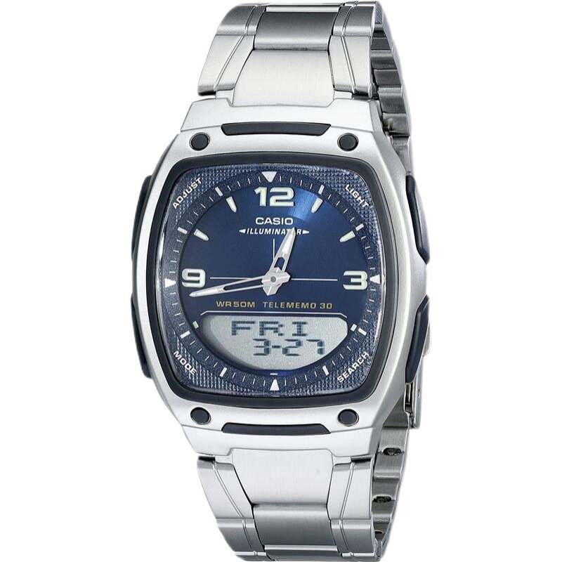 正品casio卡西欧男表方形防水多功能手表aw81d2av时尚蓝