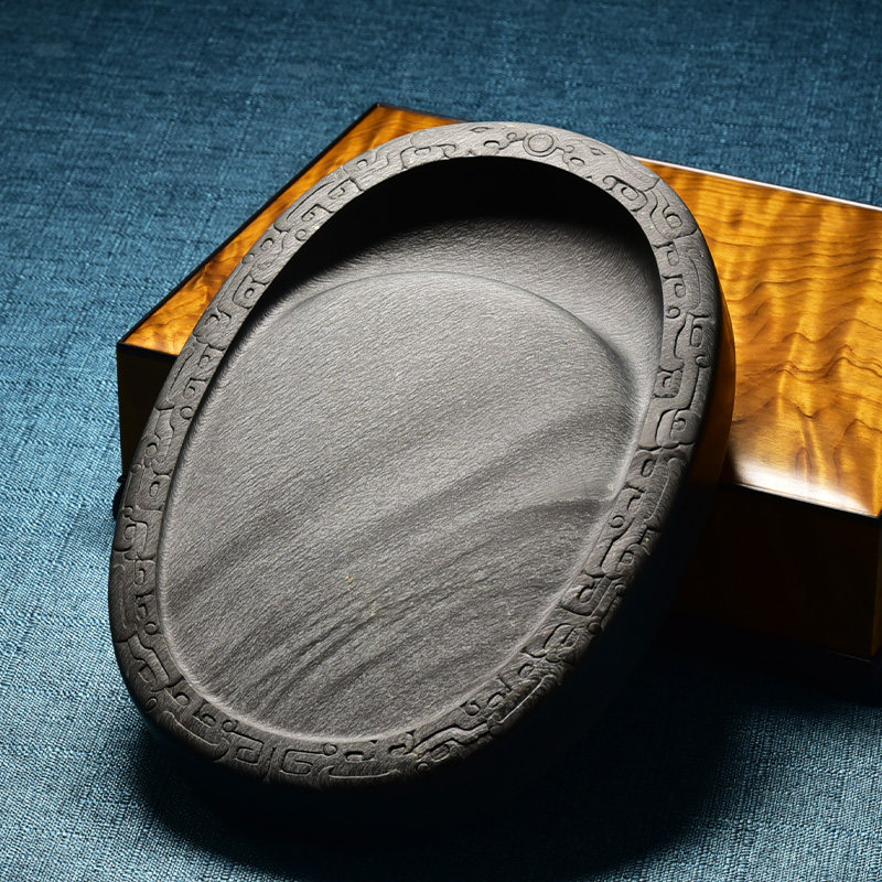 陈砚老砚台高档安徽歙县文房四宝纸墨笔砚套装 纯手