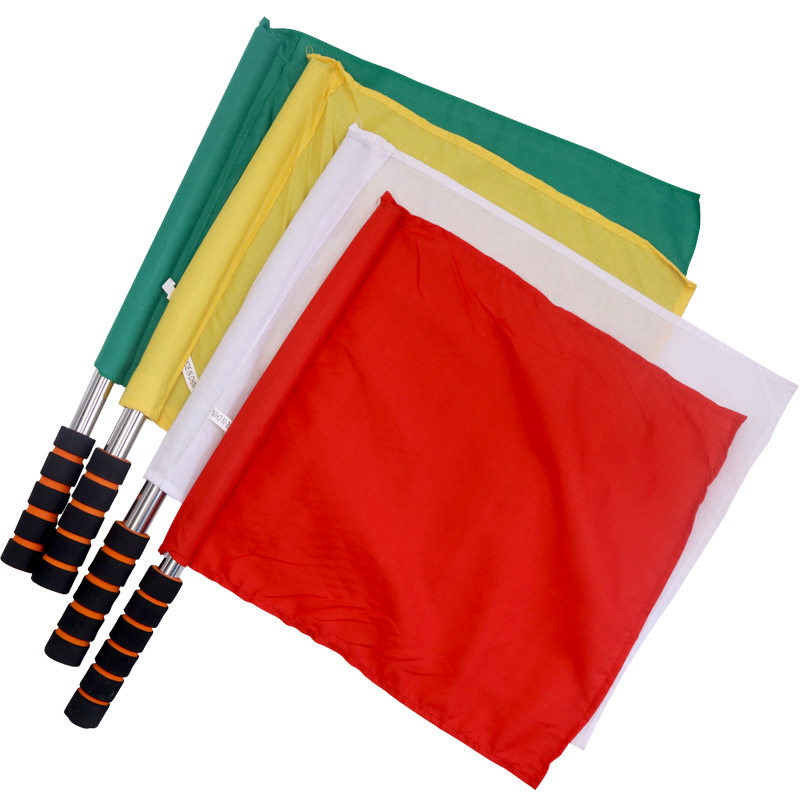 发令令旗信号号旗不锈钢交通指挥挥旗红绿绿色裁判巡边旗