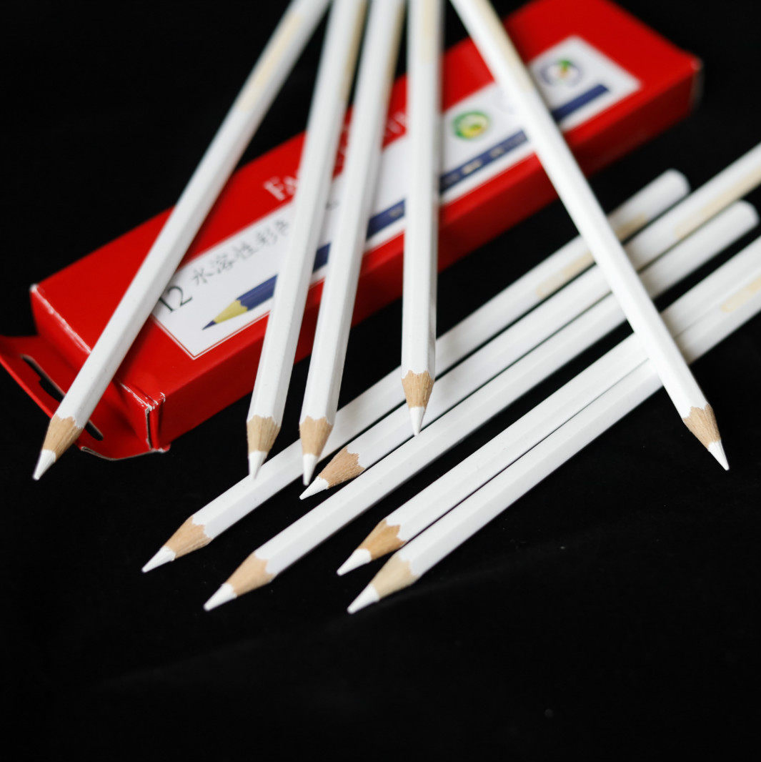 铅笔白色水溶性单支专业绘画填色手工画画画上铅笔