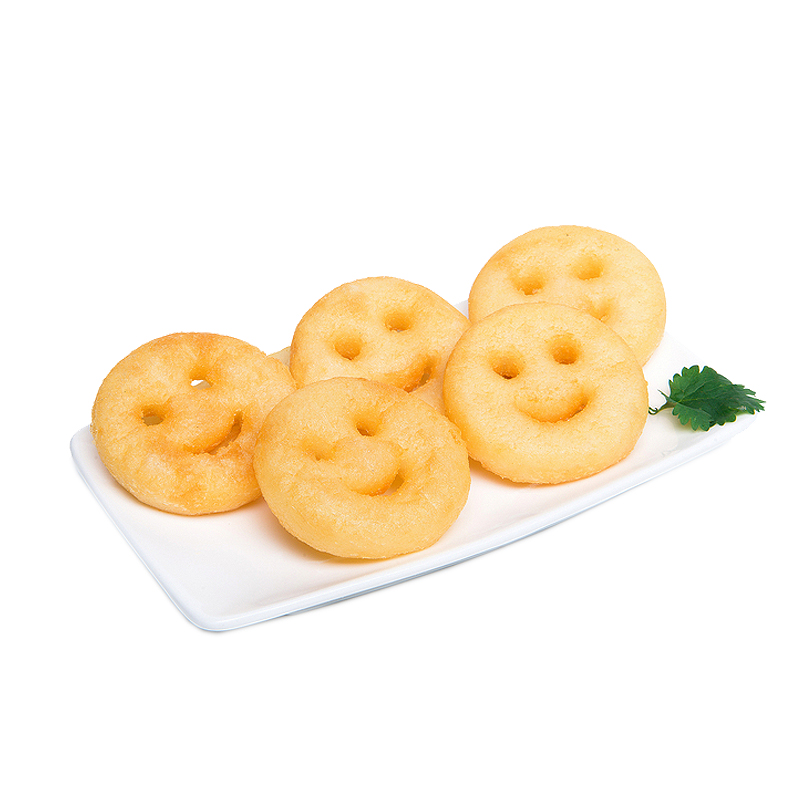 蓝顿旭美开心薯2kg笑脸薯饼土豆饼冷冻小吃油炸食品速冻薯角商用