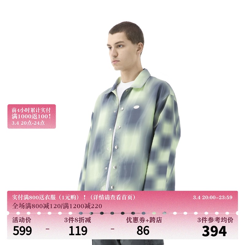 RANDOMEVENT(RDET) 21SS 模糊格纹教练夹克外套上衣