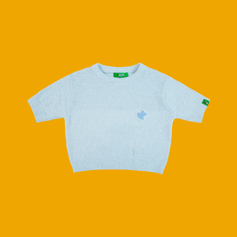 MELTING SADNESS(MTSS) 21SS 小蜜蜂毛巾绣章颗粒绒针织短袖T恤