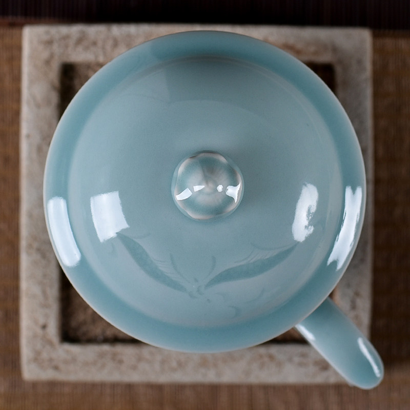 巧陶陶瓷水杯会议礼品办公老板大号带盖茶杯大师茶杯