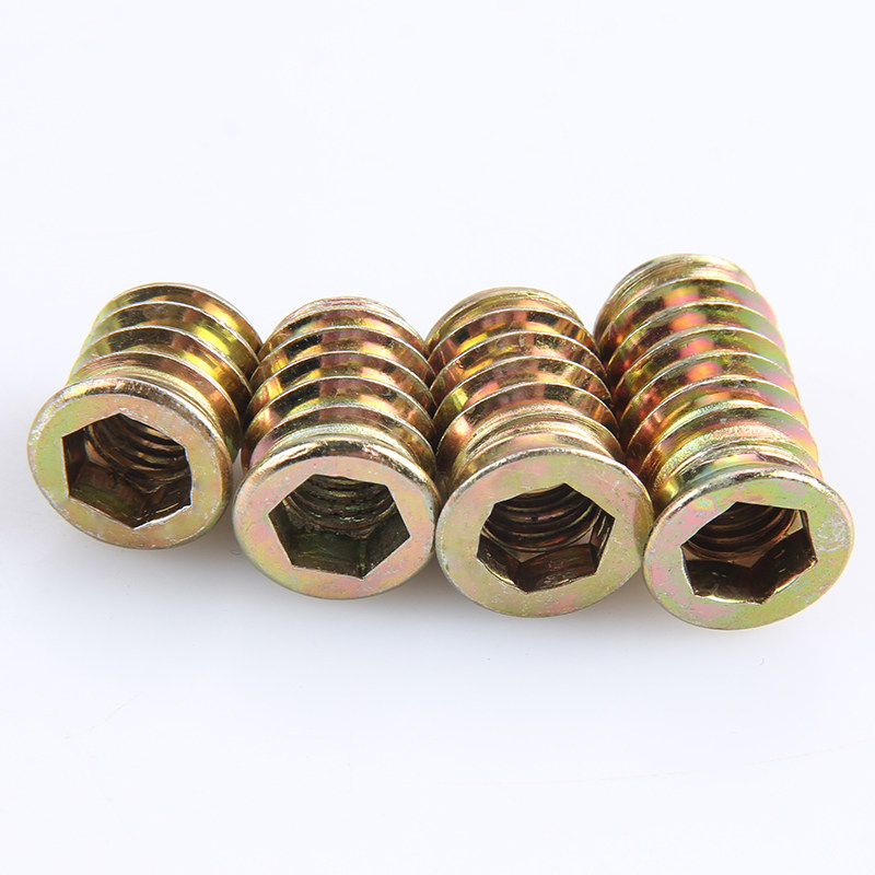 彩锌沉头六角预埋螺母内外家具螺丝帽梯形带介螺母