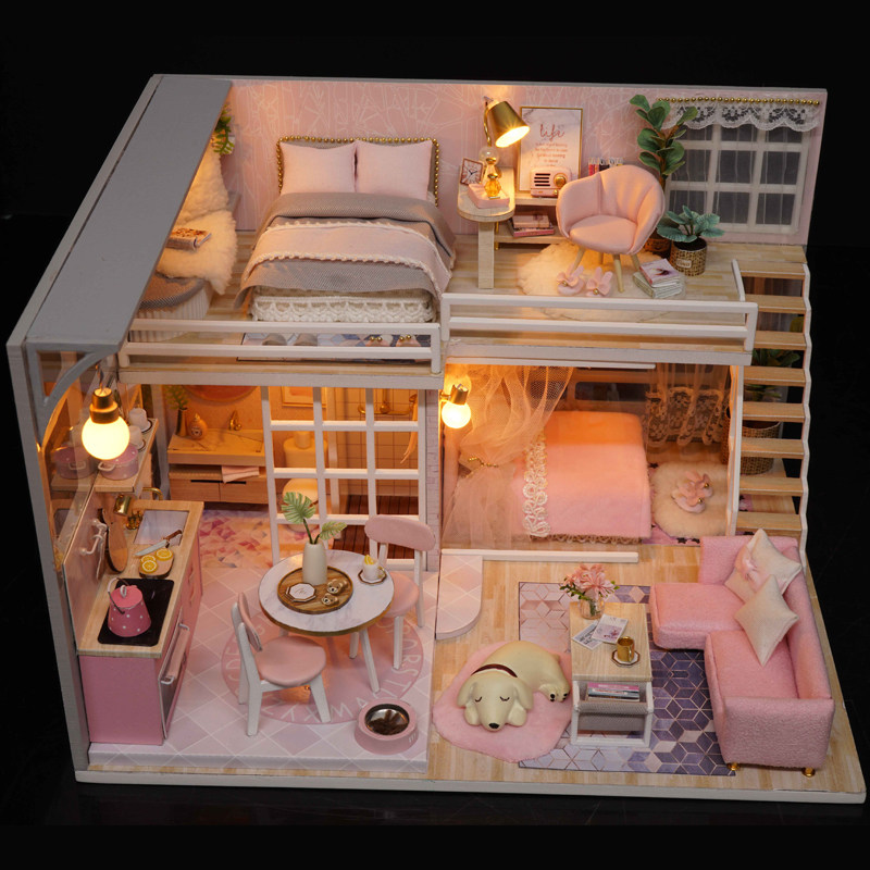 3d房子圣诞小屋diy制作手工制手工少女立体拼图