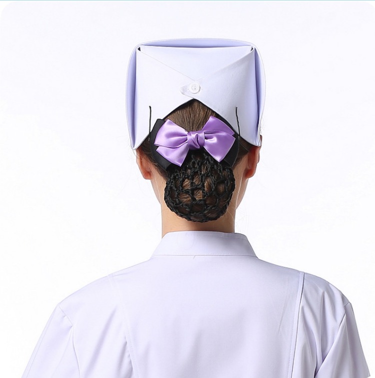 护士白色粉色加厚实习帽薄款硬挺燕尾帽子大码帽子