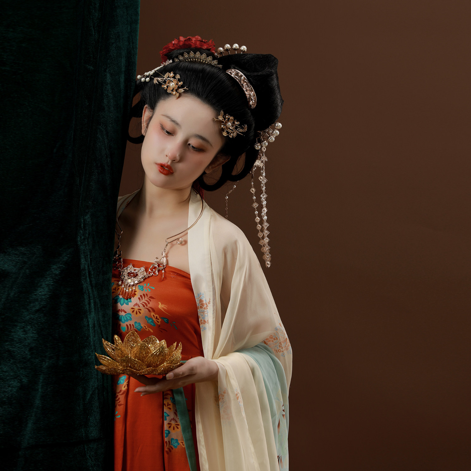 真丝太真诃子裙大袖唐制汉服女名堂原创复原汉服