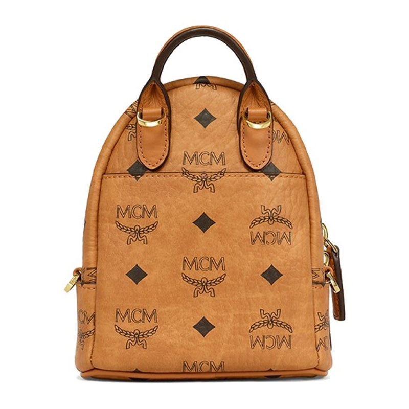 mcm20年新款时尚潮流logo马鞍包斜跨单肩包手提棕色包包mwsaspa07