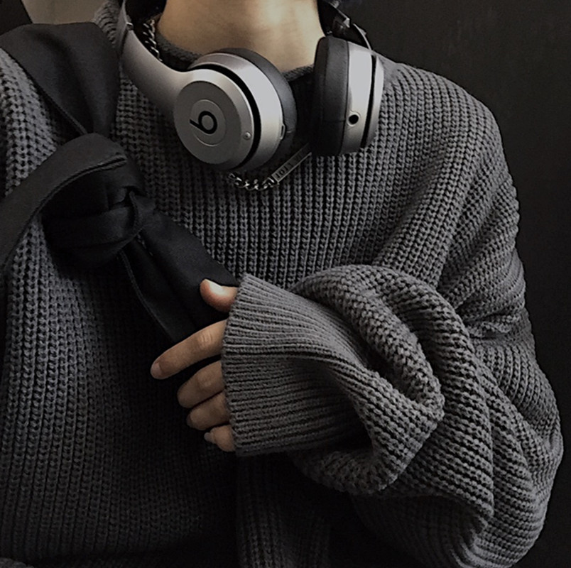 毛衣男宽松慵懒2022秋冬季加厚针织衫韩版潮流ins港风个性毛线衣