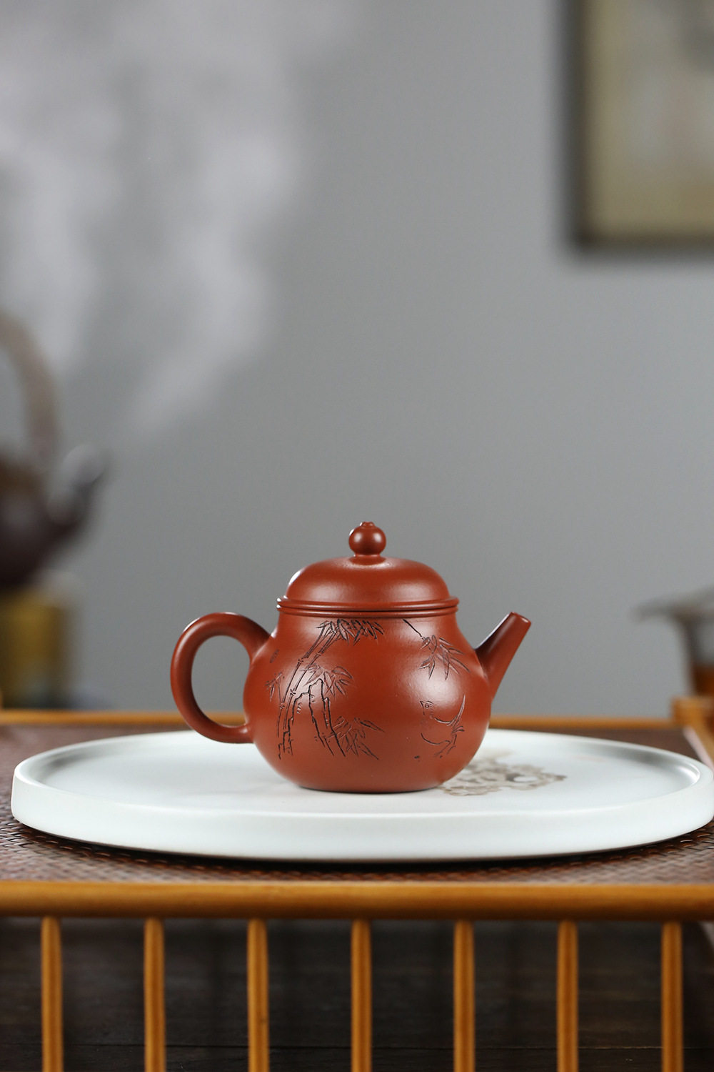 宜兴宜兴紫砂紫砂壶名家手工容竹壶原矿陈腐老朱泥潘壶开水器