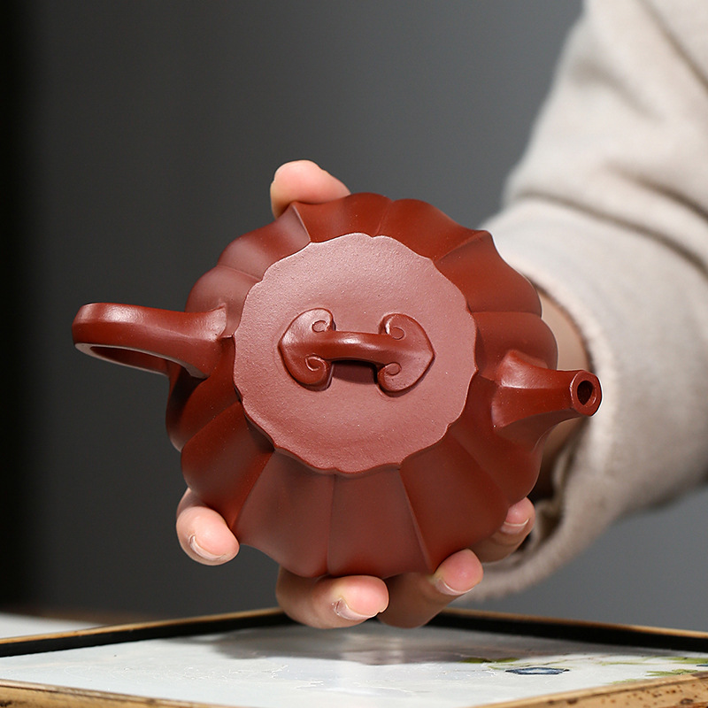 姜礼明宜兴宜兴紫砂紫砂壶筋纹石原矿大红红袍手工茶壶其他收纳