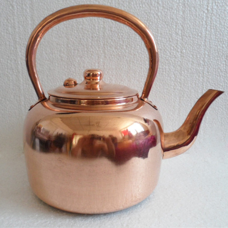 铜壶烧水壶紫铜平底汤壶5l大容量水壶茶具开水器