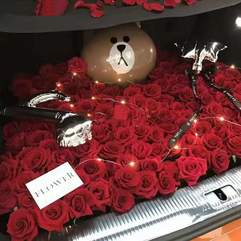 汽车后备玫瑰鲜花速递同城西安咸阳渭南汉中告白鲜花速递同城