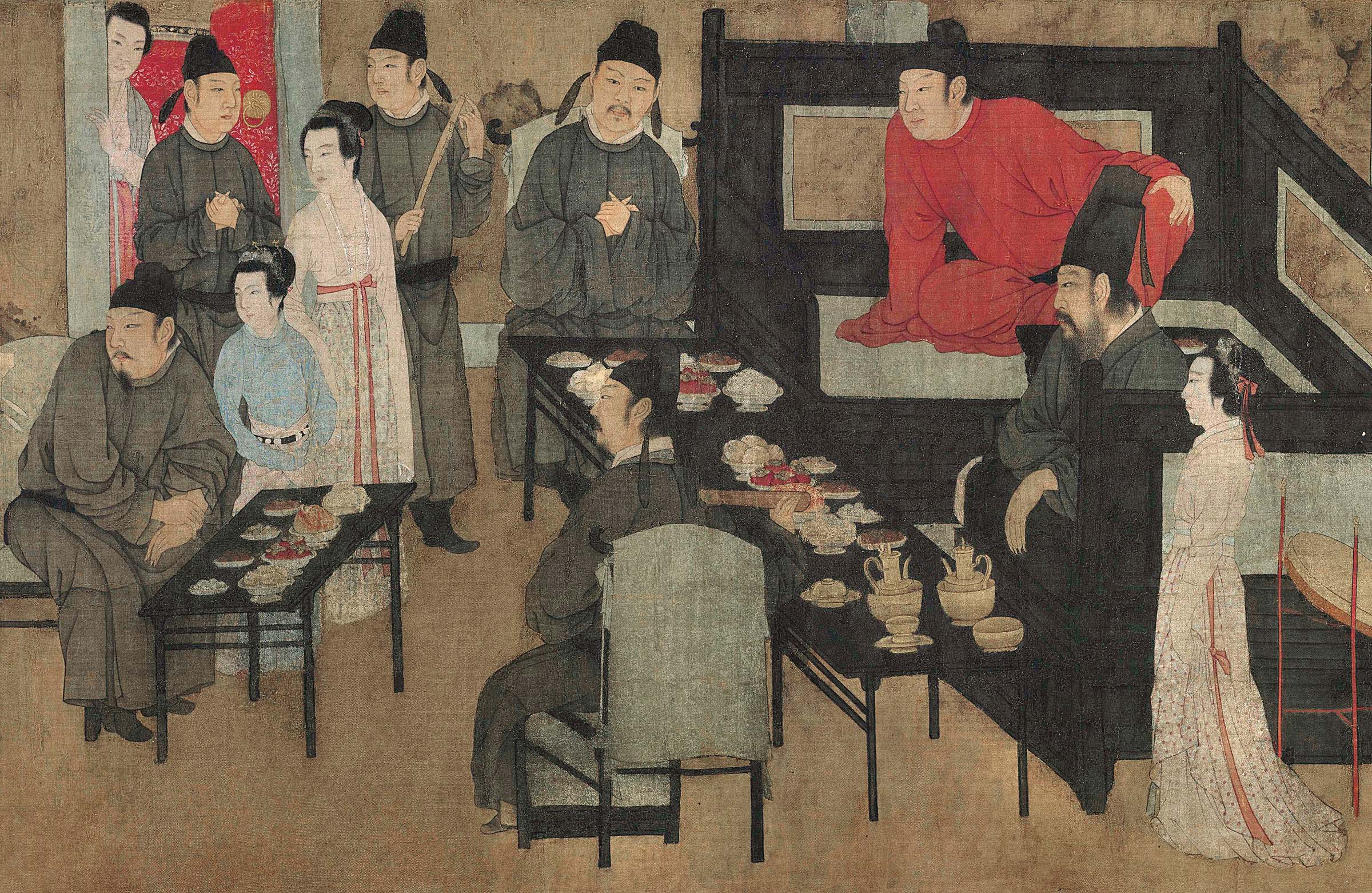 名画长卷高清艺术微喷五代顾闳中韩熙夜宴国画国画