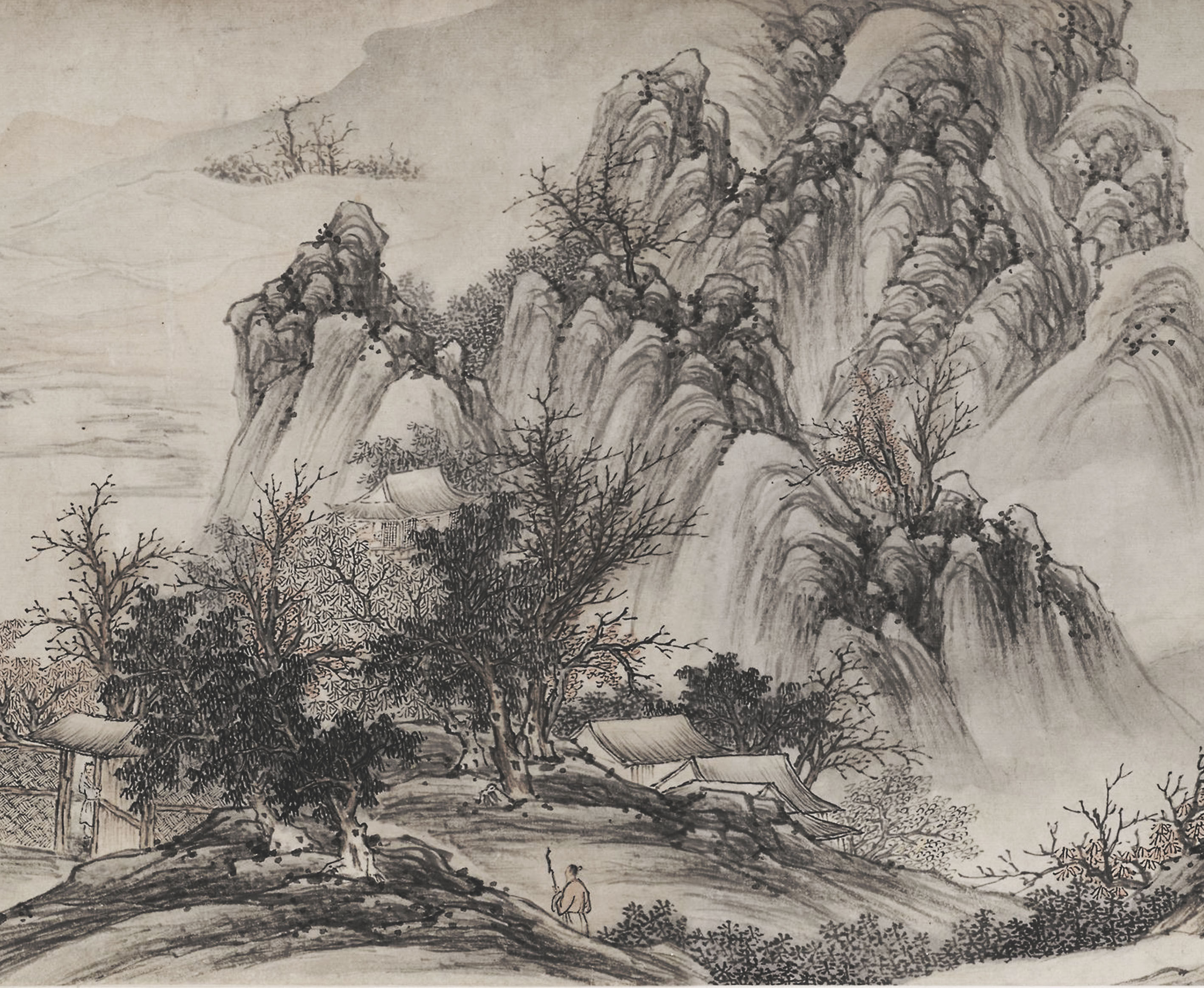 清邹复制清微高清微临摹国画画心喆乡画纸仿古国画