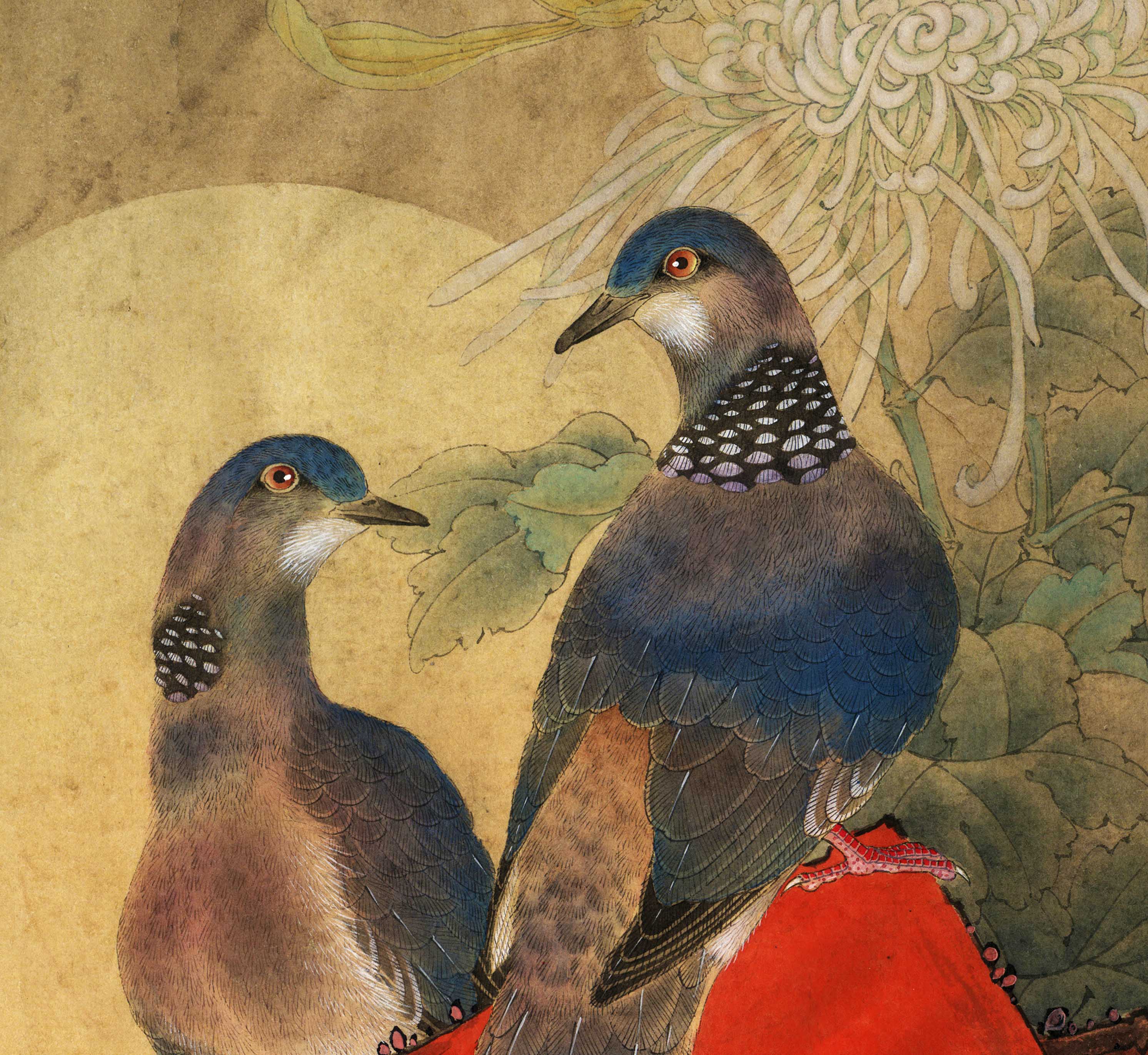 四条装饰喷画清微高清微写意屏李花鸟国风中国国画