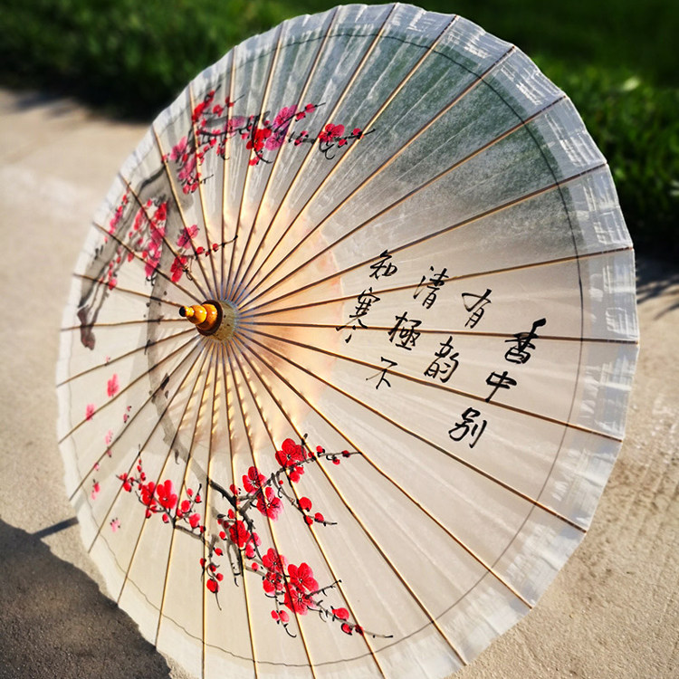 手绘梅花油纸伞中式遮雨实用中国国风复古雨伞工艺伞