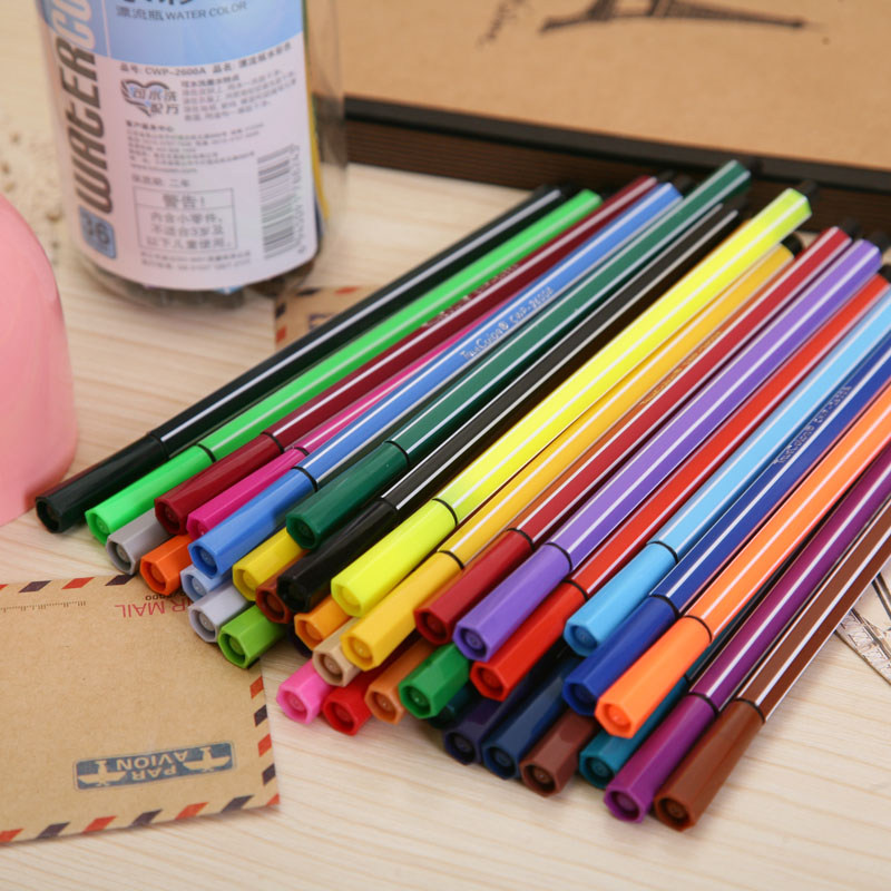 水彩笔漂流幼儿涂鸦色笔用颜小学生美术专业初学者水彩笔