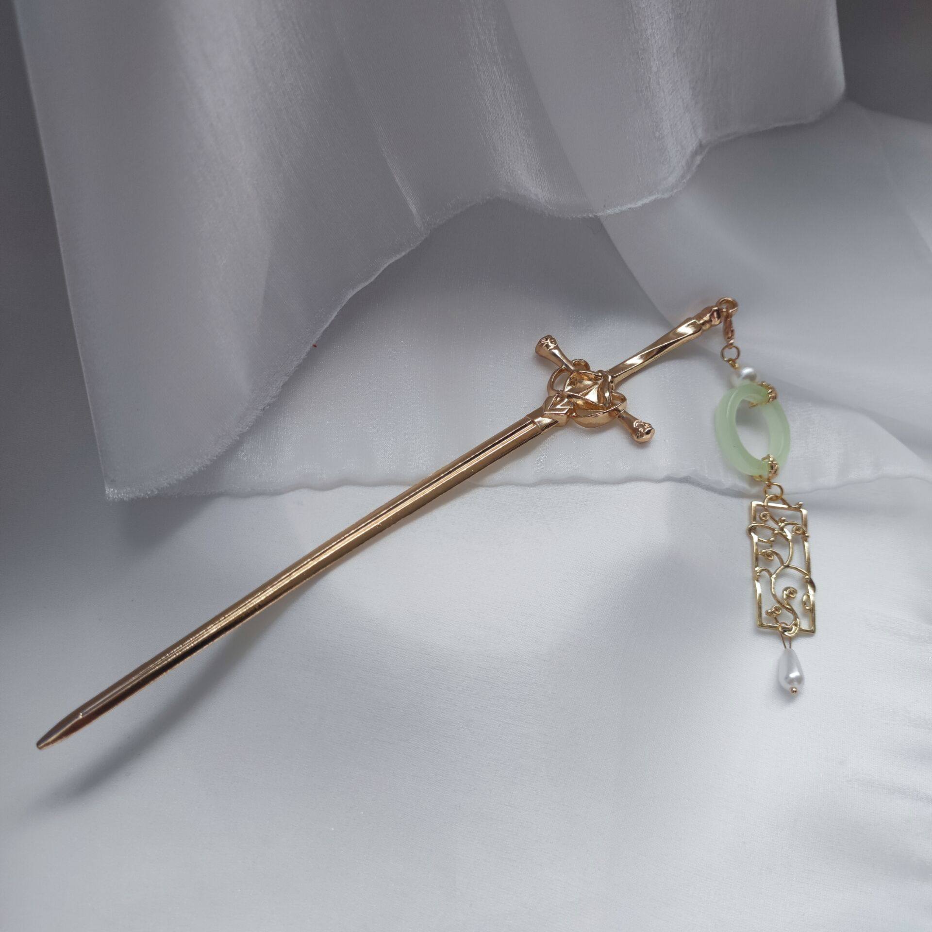 古风暗器挽发宫廷旗袍双面宝器簪娘剑簪步摇发饰