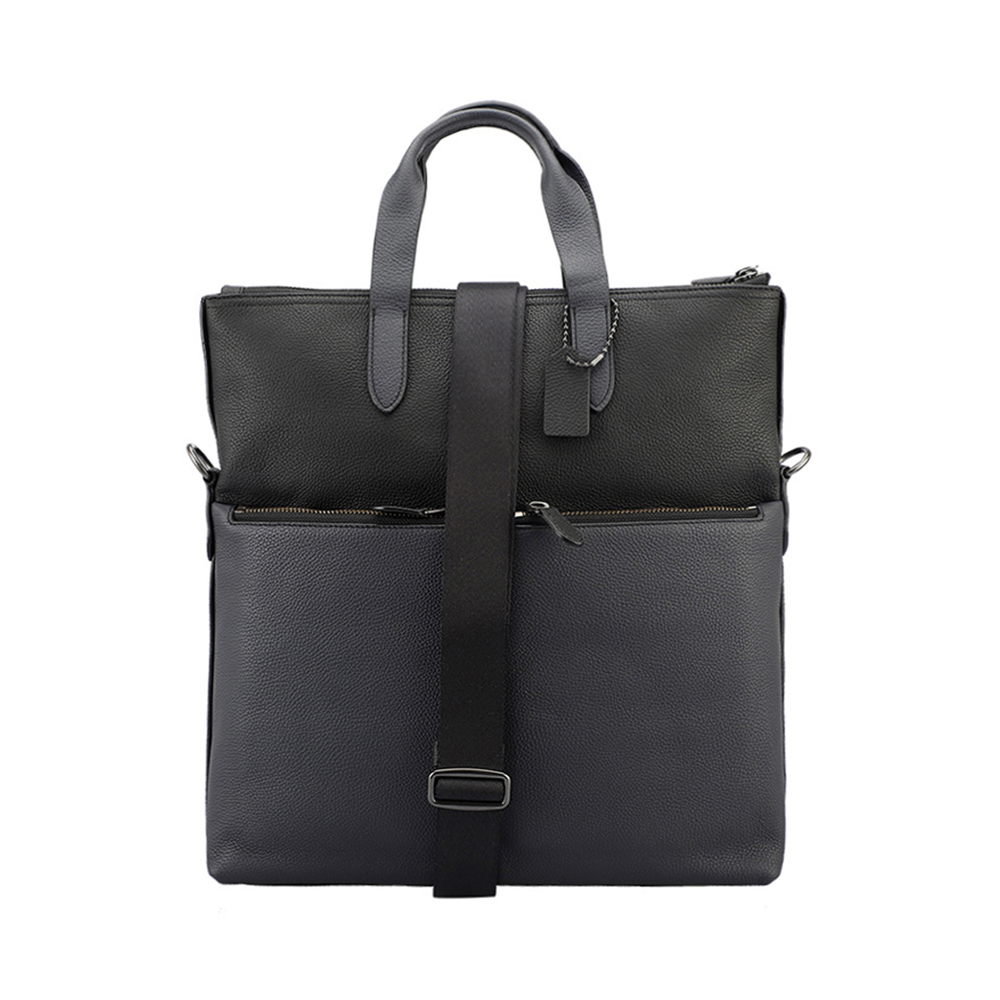 coach蔻驰男士牛皮斜挎包黑色手提包单肩包商务商务男士包袋