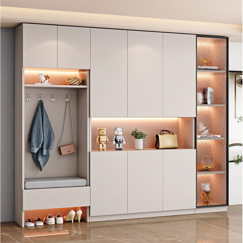 定制入户鞋柜衣架一体家用门口储物门厅现代简约鞋柜