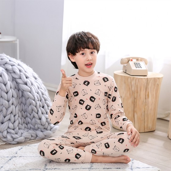 Boys' Warm Autumn Clothes And Trousers Children's Underwear Set Pure Cotton Autumn And Winter Cotton Middle School Children's Girls' Pajamas Cotton Sweater Boys' Warm Autumn Clothes And Trousers Children's Underwear Set Pure Cotton Autumn And Winter Cotton Middle School Children's Girls' Pajamas Cotton Sweater