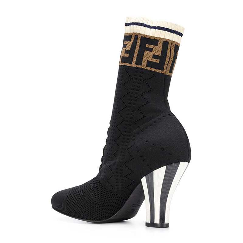fendi芬迪黑色新款女士袜子时尚休闲鞋