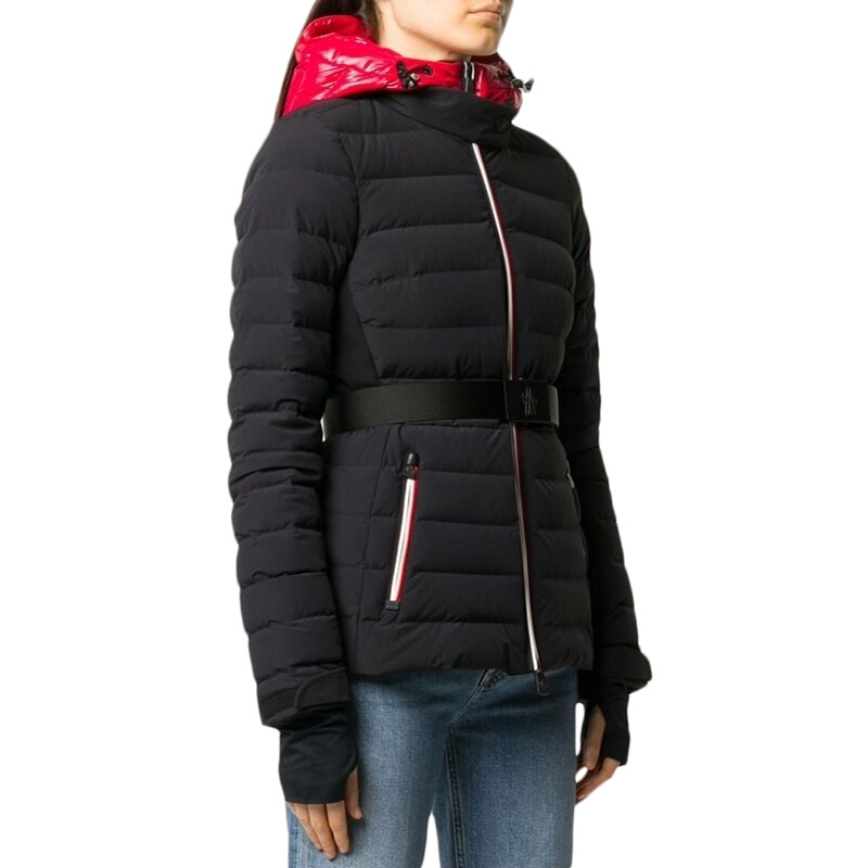 moncler盟可蒙口羽绒服女士黑色收腰拉链外套羽绒服