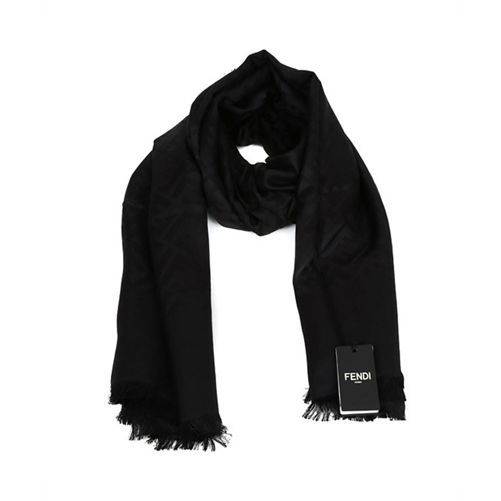fendi芬迪官方正品冬季新款女士纯色真丝围巾围巾