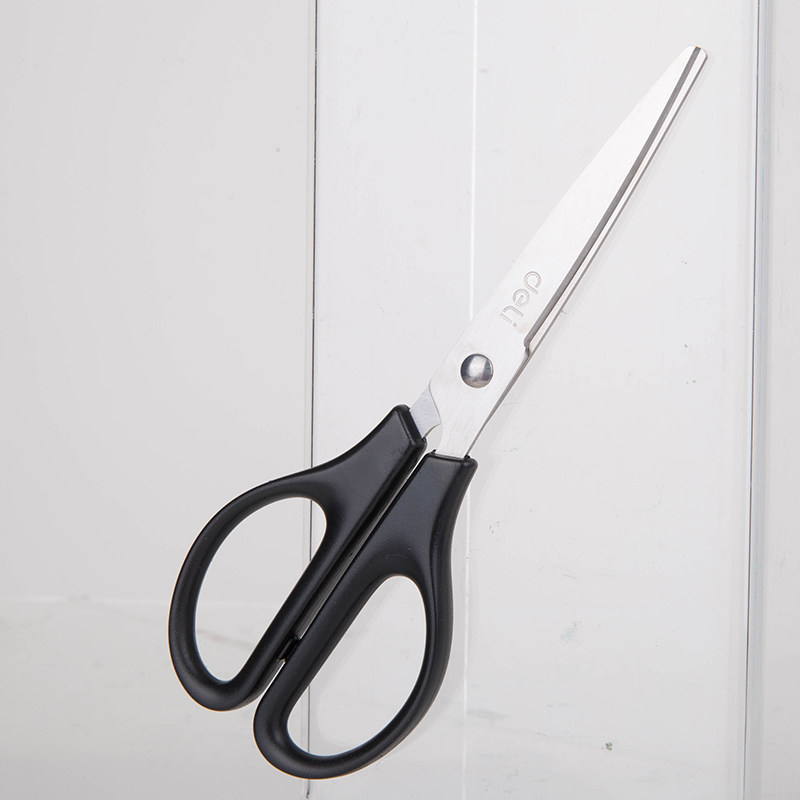 得力0603剪刀学生手工剪纸纸刀便捷办公用品不锈钢剪刀