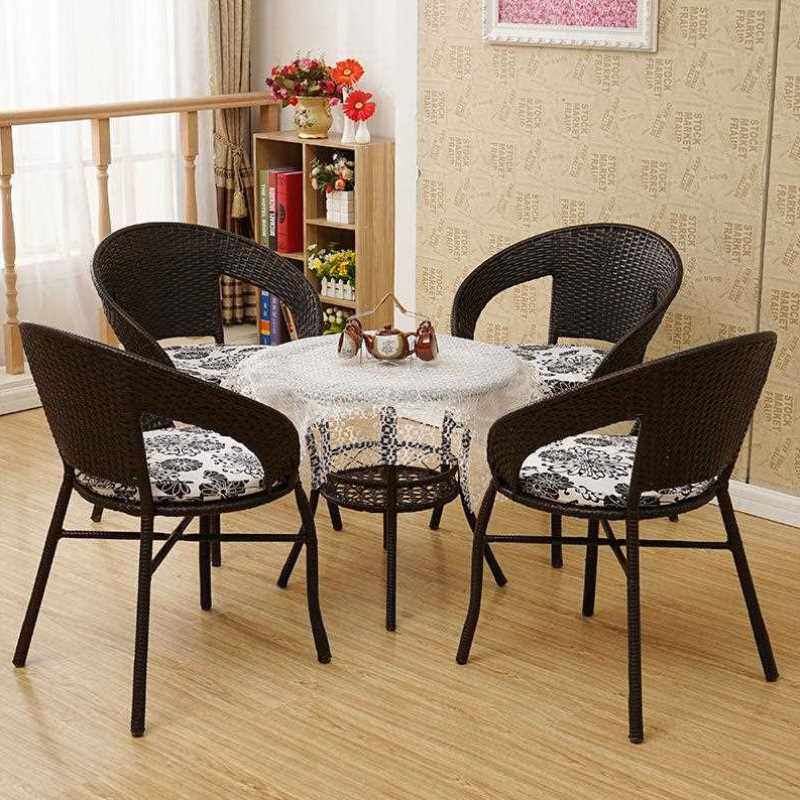 件套诺肯藤椅三件网红休闲简约家用小圆桌子桌椅套件