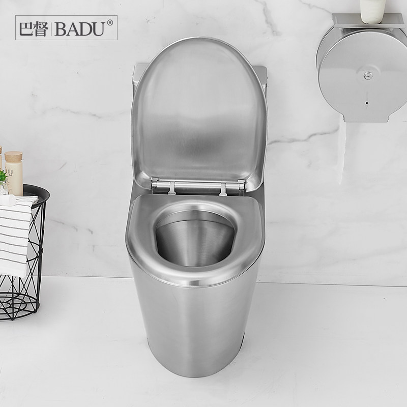 巴督不锈钢马桶防冻坐便器家用酒吧ktv厕所卫生间普通坐便器