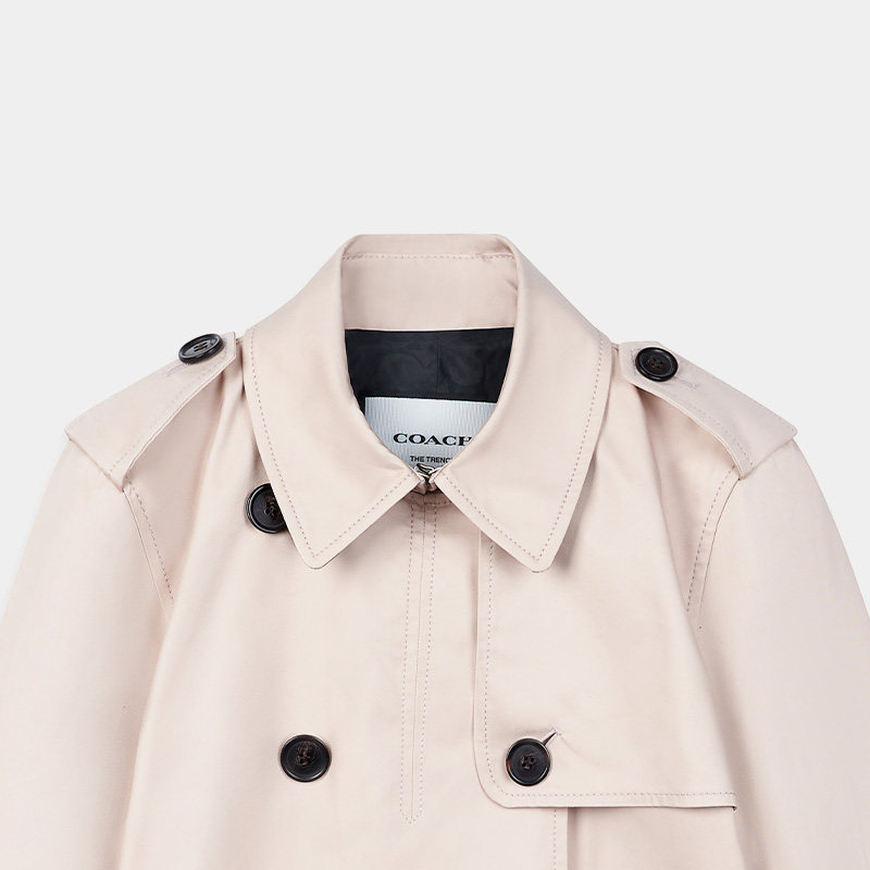 coach蔻驰奥莱纯色风衣女士风衣