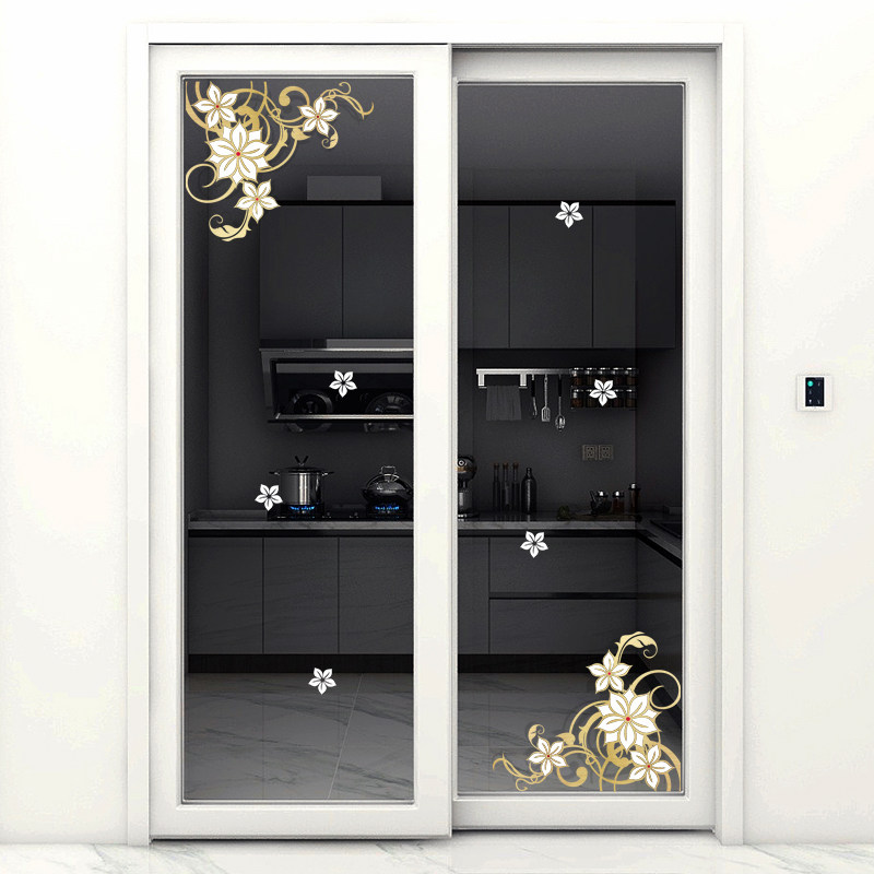 厨房玻璃门贴纸家用推拉门防撞装饰卫生间阳台移门墙贴