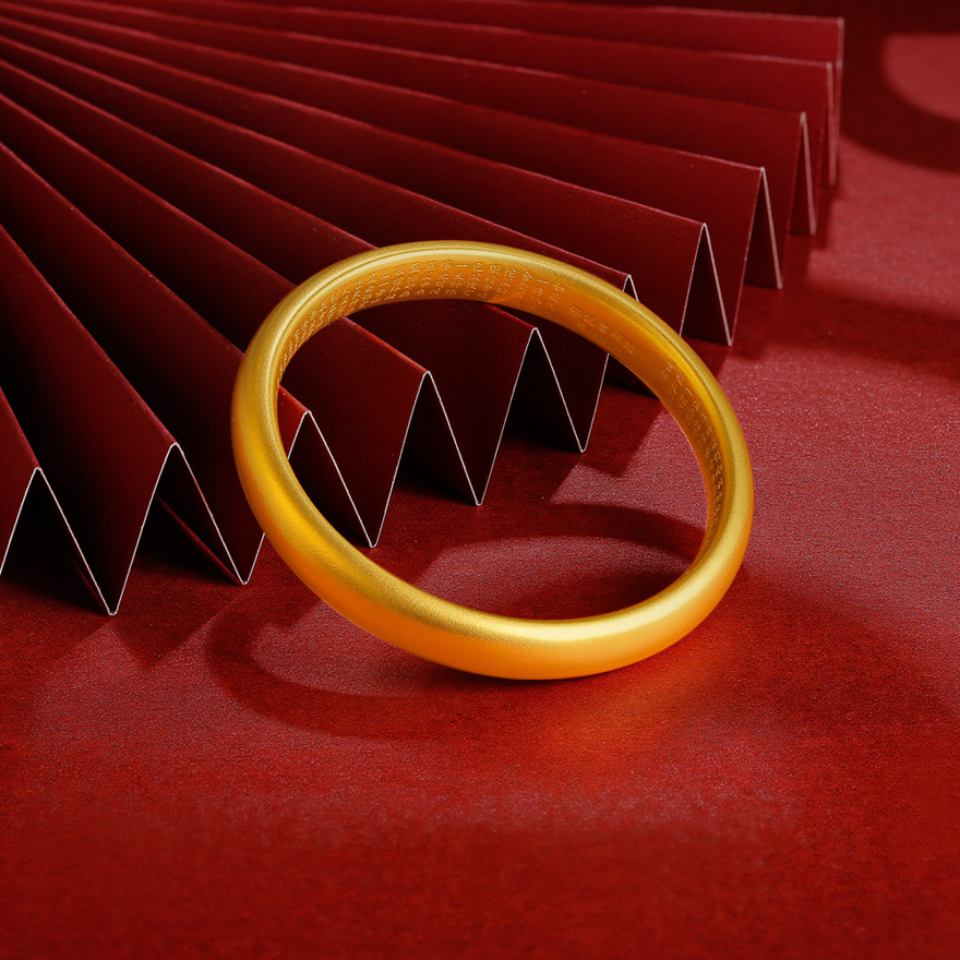 越王心经古法金手镯护佑黄金手镯足金手环004651