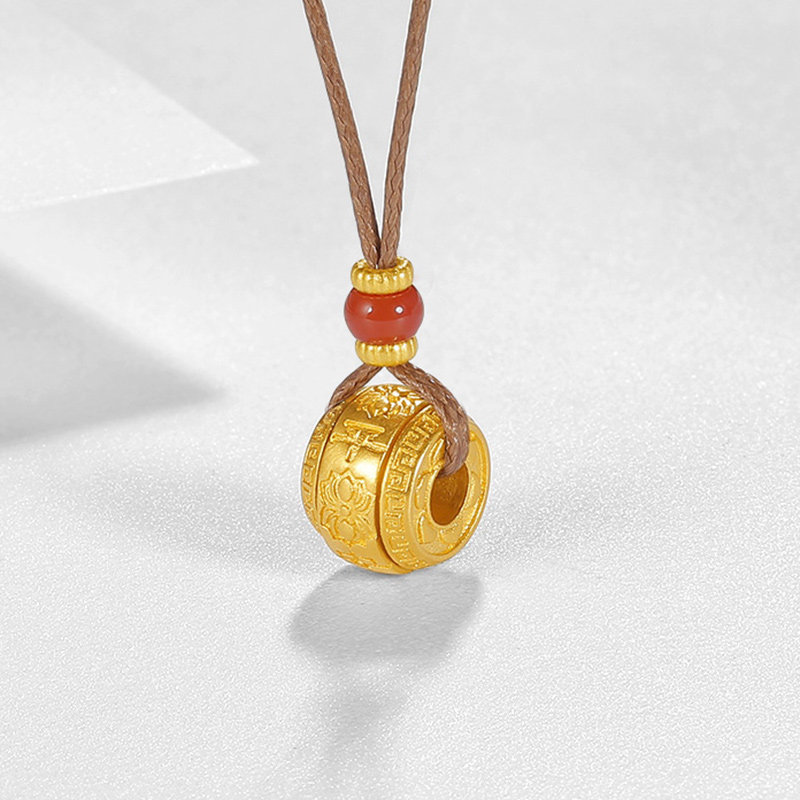 越王平安佑护 黄金转运珠 足金999吊坠项链坠 - 越王旗舰店