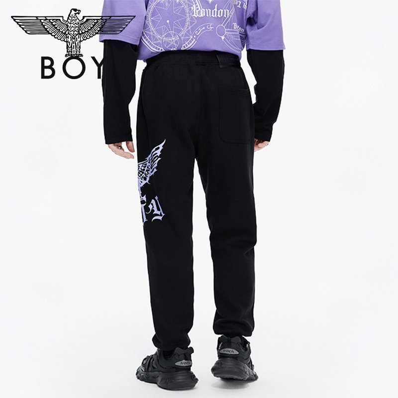 boylondon旗舰官网21冬季长裤男女情侣宽松束脚休闲卫裤子301002