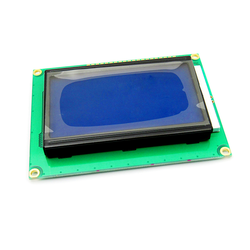 蓝屏lcd12864液晶屏中文字库带背光 12864-5vs串/并口显示器件