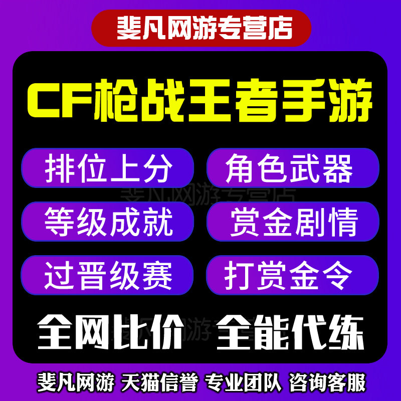 cf手游穿越火线枪战王者代练刷关小雨角色代打游戏代练(新)
